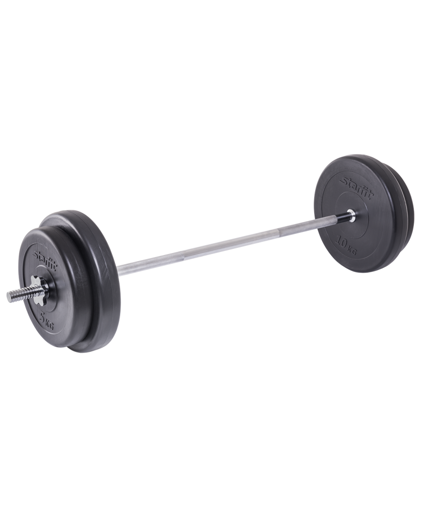 Штанга разборная Starfit BB-401, стальной гриф, пластиковые диски, 35 кг