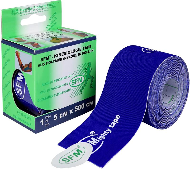 Кинезио тейп SFM-Plaster 5x500 синий 4036534854051 с логотипом