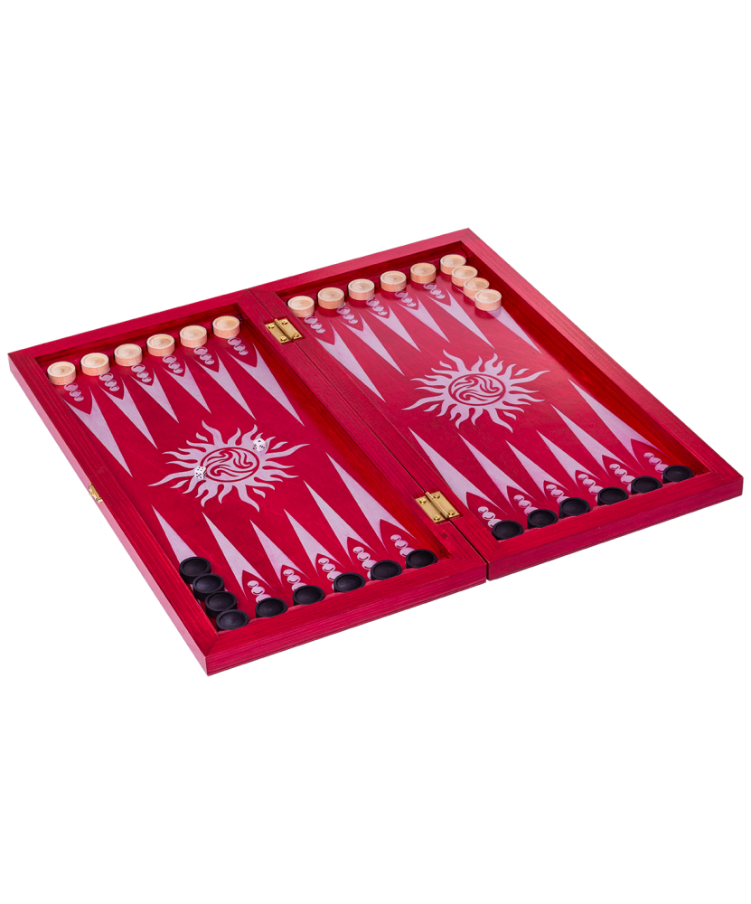 Нарды "Восьмигранник" MADE IN RUSSIA средние, малиновый, 144-17