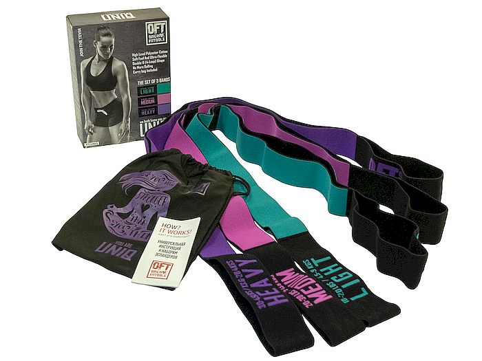 Набор тканевых эспандеров с ручками Original FitTools UNIQ FT-UNIQ