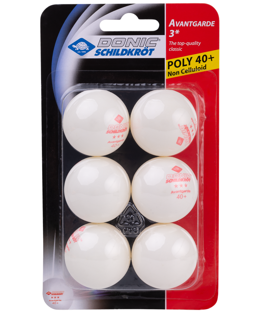 Мяч для настольного тенниса Donic-Schildkrot 3* Avantgarde, белый, 6 шт.