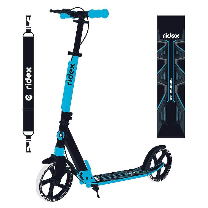 Самокат 2-колесный Ridex SIGMA 200 BLACK/BLUE