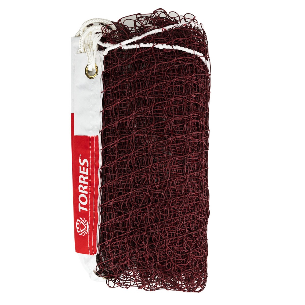 Сетка для бадм. TORRES Tournament, арт.BD00101, нейлон 1.2 мм, метал. трос, 4 натяж, верх лент, крас