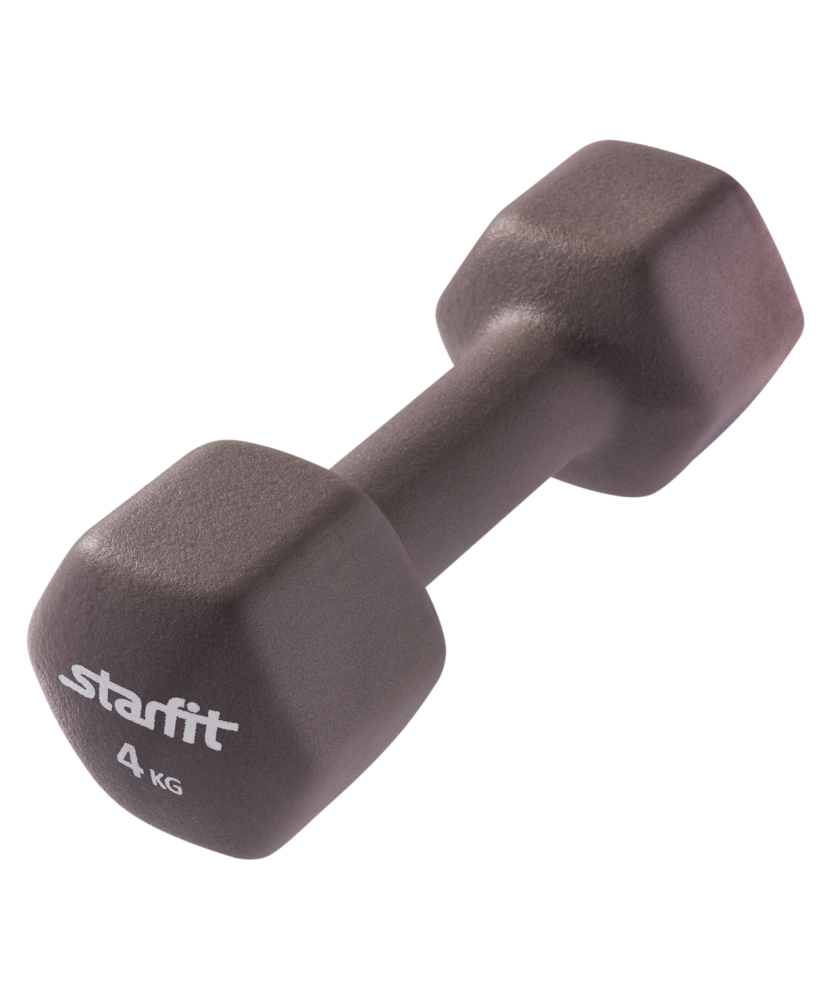 Гантель неопреновая Starfit DB-201 4 кг, холодный серый