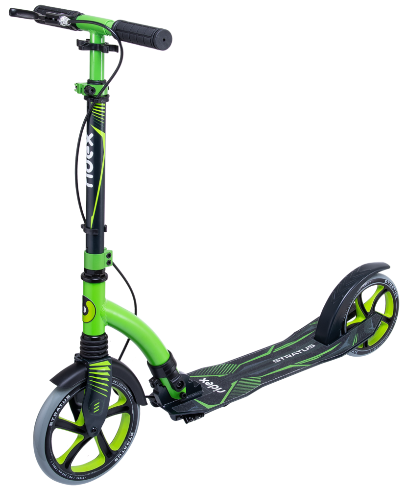 Самокат 2-колесный Ridex Stratus 230/200 мм, ручной тормоз, зеленый