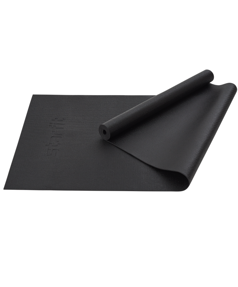 Коврик для йоги и фитнеса Starfit FM-101, PVC, 183x61x0,3 см, черный
