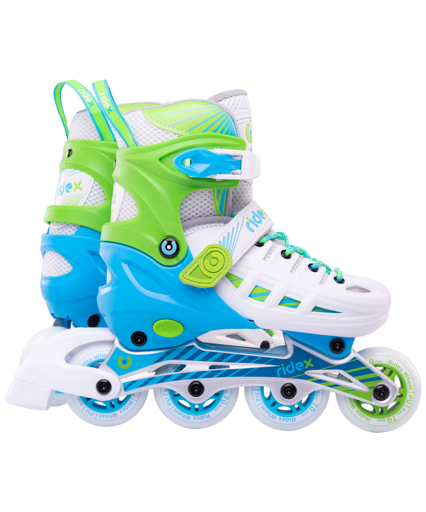 Ролики раздвижные Ridex Twist Green, алюминиевая рама