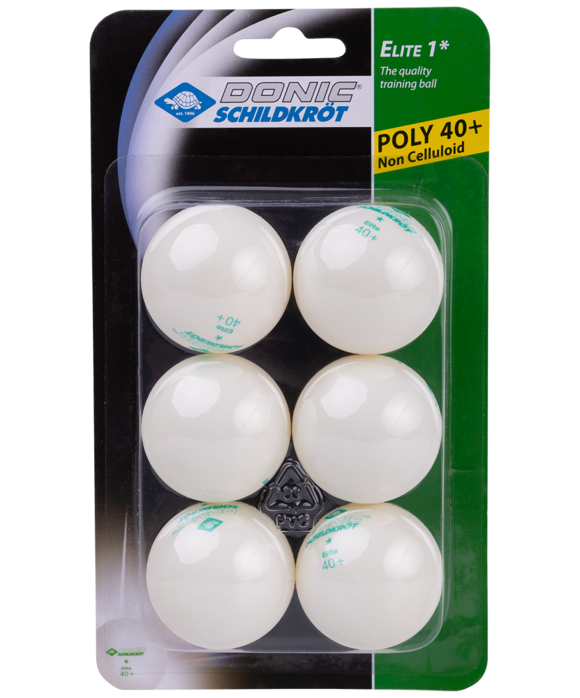 Мяч для настольного тенниса Donic-Schildkrot 1* Elite, белый, 6 шт.