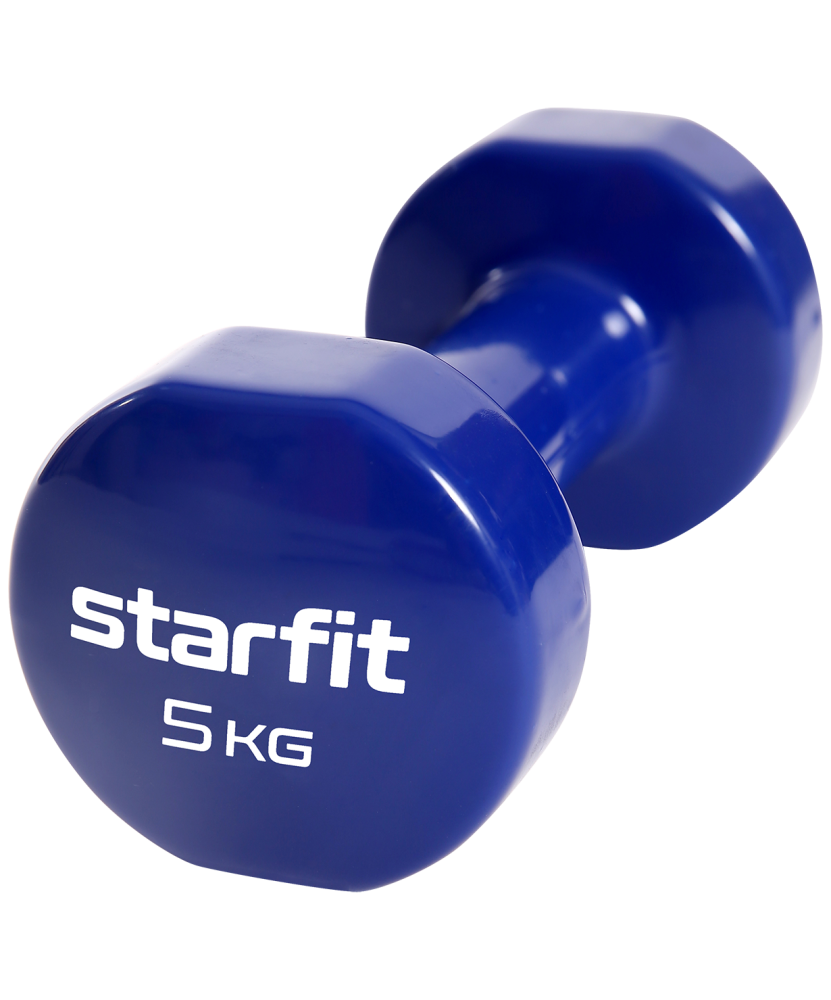Гантель виниловая Starfit Core DB-101, 5 кг, темно-синий