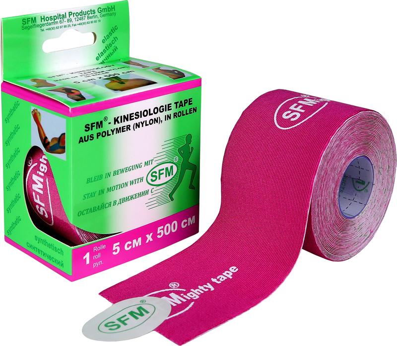 Кинезио тейп SFM-Plaster 5x500 розовый 4036534855058 с логотипом