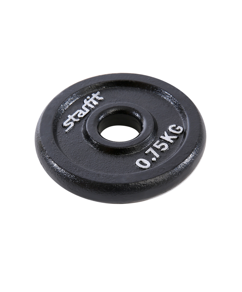 Диск чугунный Starfit BB-204 0,75 кг, d=26 мм, черный