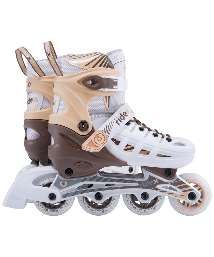 Ролики раздвижные Ridex Twist Brown, алюминиевая рама