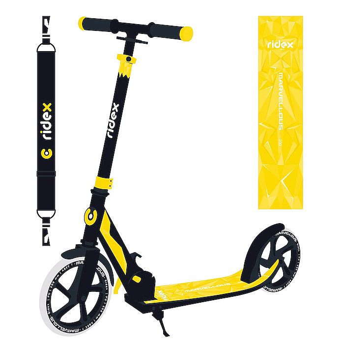 Самокат 2-колесный Ridex MARVELLOUS 200 BLACK/YELLOW