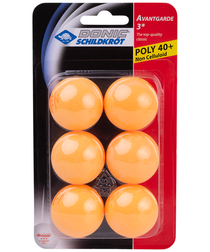 Мяч для настольного тенниса Donic-Schildkrot 3* Avantgarde, оранжевый, 6 шт.