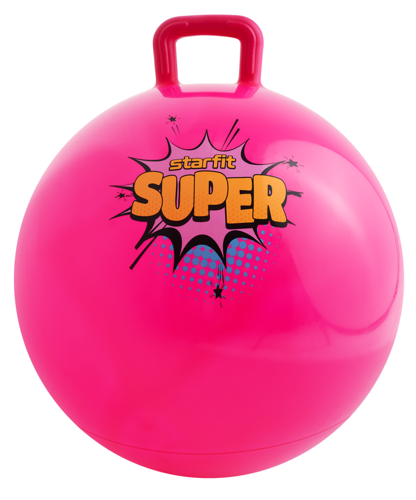 Мяч-попрыгун с ручкой Starfit GB-406 антивзрыв, 500 гр, розовый, 45 см