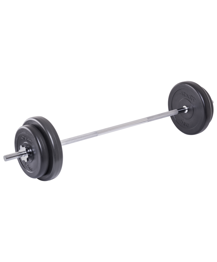 Штанга разборная Starfit BB-401, стальной гриф, пластиковые диски, 20 кг