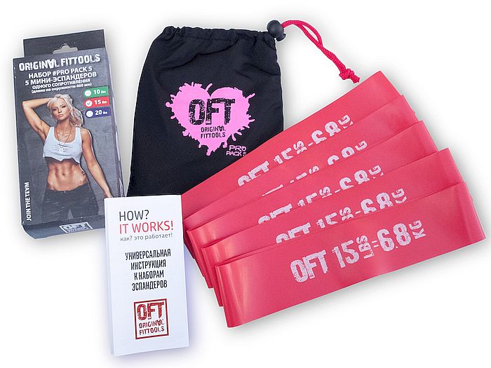 Набор латексных мини-эспандеров Original FitTools FT-PP15