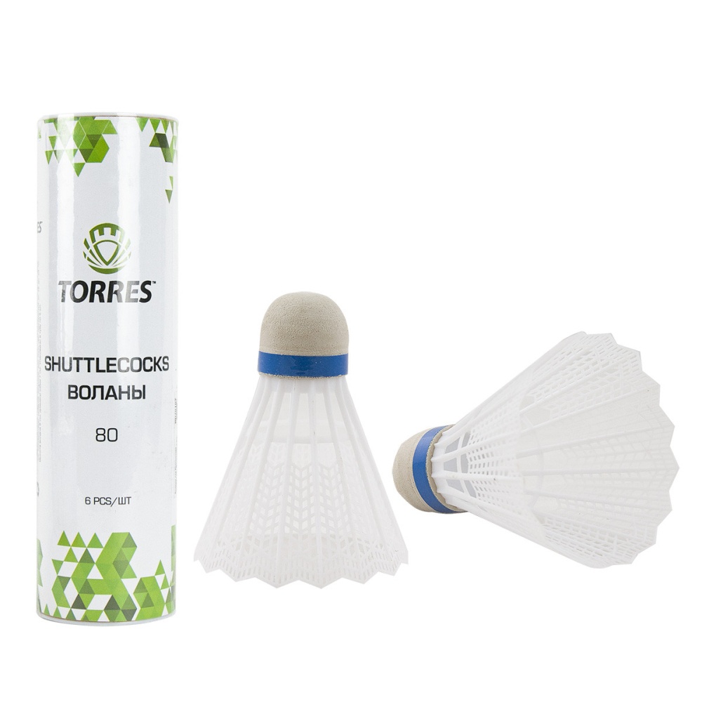 Воланы для бадминтона Torres 80 (6 штук в упаковке) BD20107