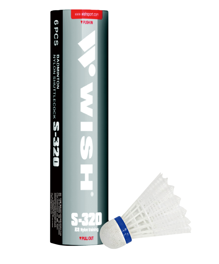 Воланы для бадминтона Wish S-320, пластик, в тубе, 6 штук