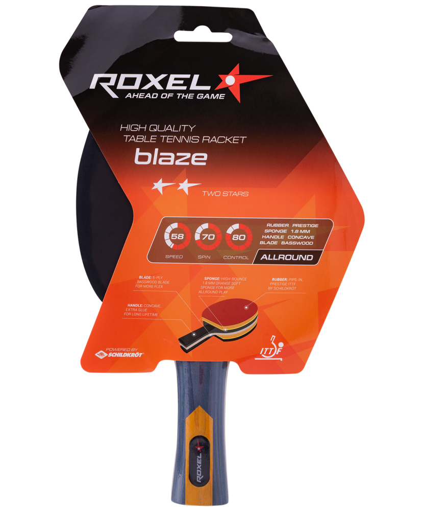 Ракетка для настольного тенниса Roxel 2* Blaze, коническая