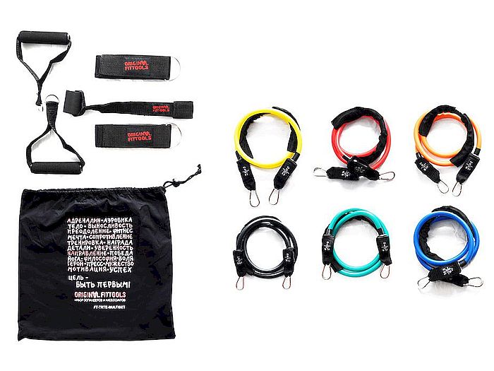 Набор трубчатых эспандеров с ручками Original FitTools FT-TRTE-MULTISET