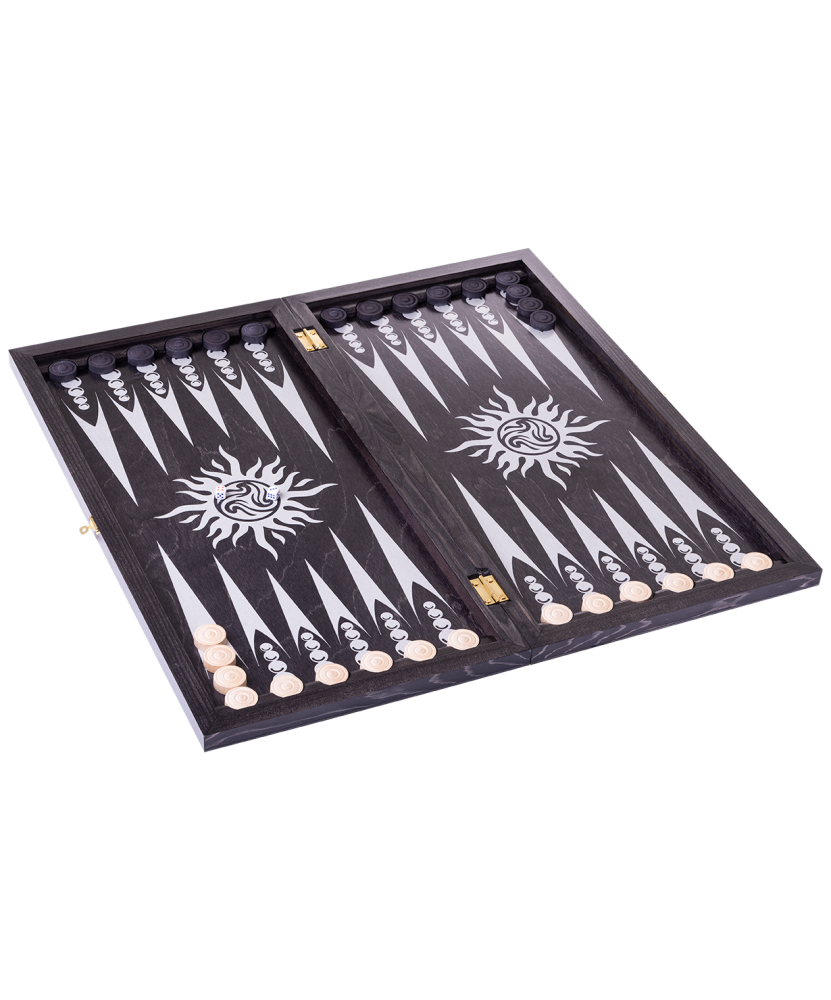 Нарды большие "Восточная звезда" 069-12 600х300х40 мм, черно-серебряный УТ-00014300