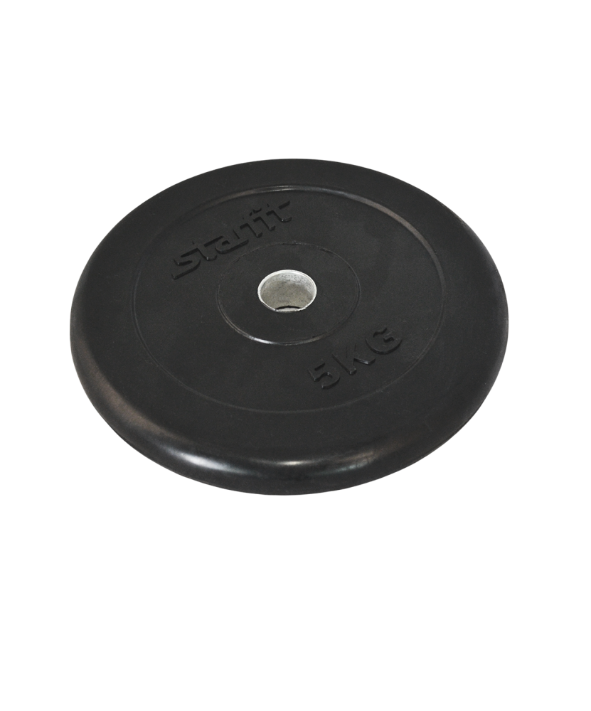 Диск обрезиненный Starfit BB-202, d=26 мм, черный, 5 кг