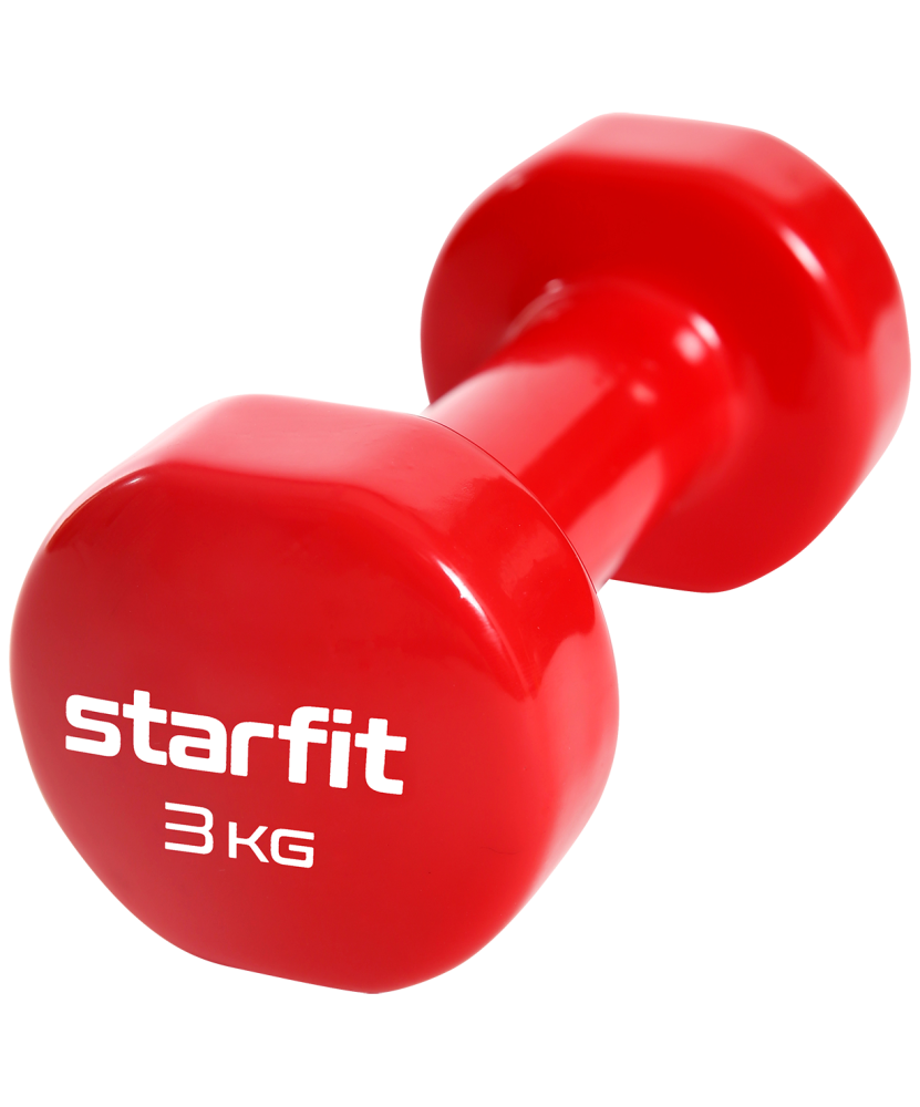 Гантель виниловая Starfit Core DB-101, 3 кг,  красный