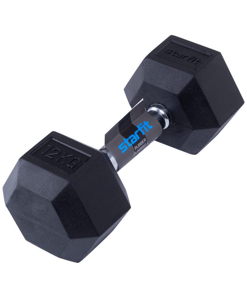 Гантель обрезиненная Starfit DB-301 12 кг, черная
