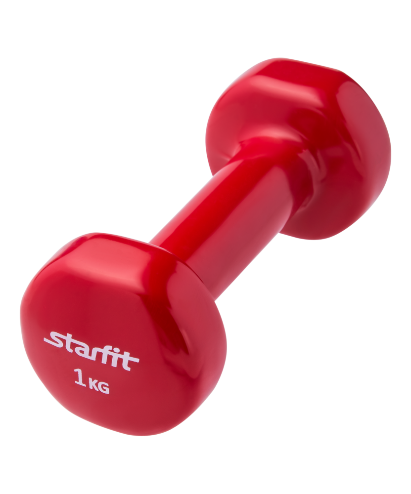 Гантель виниловая Starfit DB-101 1 кг, красная