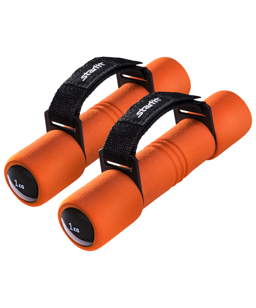 Гантель неопреновая Starfit DB-203 1 кг, оранжевая 2шт