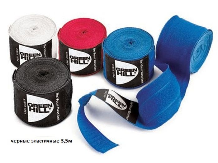 Green Hill Бинты боксерские эластичные 3,5м (Черные)
