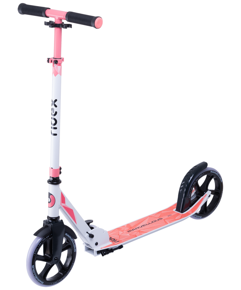 Самокат 2-колесный Ridex Marvellous 200 мм, белый/коралловый