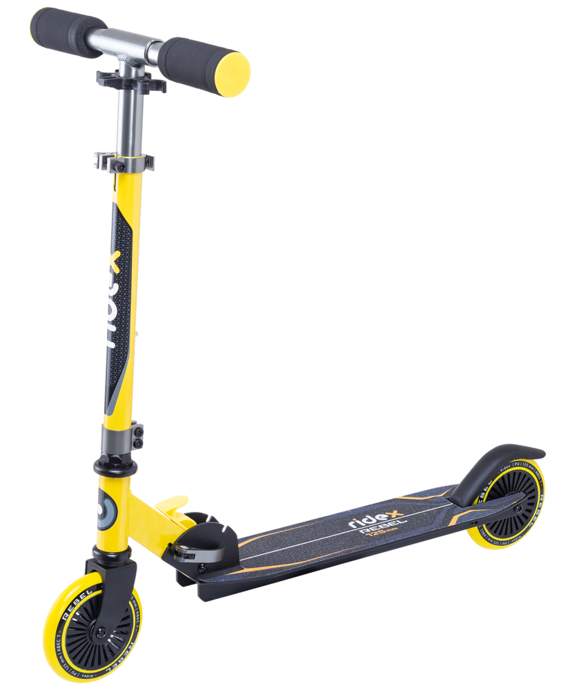 Самокат 2-колесный Ridex Rebel 125 мм, желтый/серый