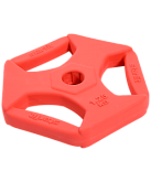 Диск обрезиненный с хватами Starfit BB-205 1,25 кг, d=26 мм, без стальной втулки, красный