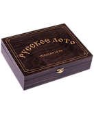 Лото MADE IN RUSSIA 274-18, бочонок деревянный, в деревянной шкатулке, темно-коричневый