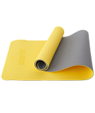 Коврик для йоги и фитнеса Starfit FM-201, TPE, 173x61x0,7 см, желтый/серый