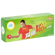 Мяч для наст. тенниса Double Fish 2**, арт. V40+2, диам. V40+мм,плаcтик,упак.10 шт,белый