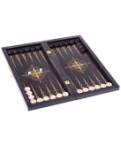 Нарды "Лилии" MADE IN RUSSIA 145-17 малые, 400х200х40 мм, черно-золотой