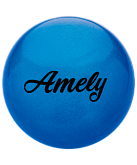 Мяч для художественной гимнастики Amely AGB-102 19 см, синий, с блестками