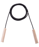 Скакалка Basefit резиновая с деревянной ручкой, 3,80 м (ПО 10 шт.)