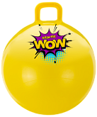 Мяч-попрыгун с ручкой Starfit GB-0402, WOW, 55см, 650 гр, жёлтый, антивзрыв