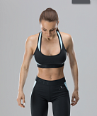 Женский топ-бра FIFTY Shape UP FA-WB-0102-BBL, черный/голубой