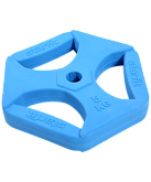 Диск обрезиненный с хватами Starfit BB-205 5 кг, d=26 мм, без стальной втулки, синий