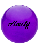 Мяч для художественной гимнастики Amely AGB-102, 19 см, фиолетовый, с блестками