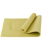 Коврик для йоги и фитнеса Starfit FM-101, PVC, 173x61x0,6 см, желтый пастель