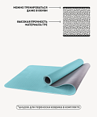 Коврик для йоги Starfit FM-201, TPE, 173x61x0,6 см, мятный/серый